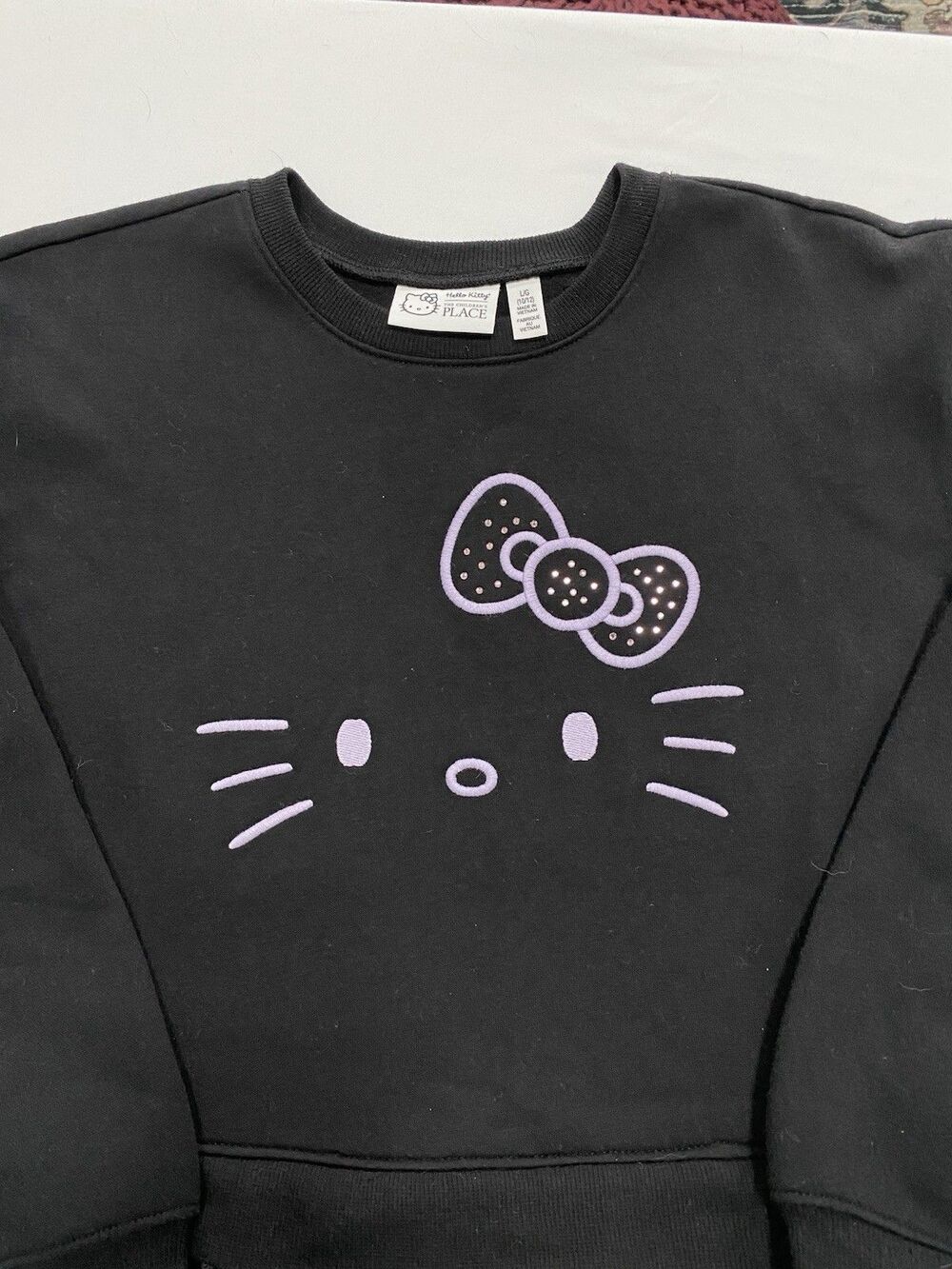 Hello Kitty The Children's Place Girls Sequin Fleece Dress - Size L (10/12) - Picture 2 of 9